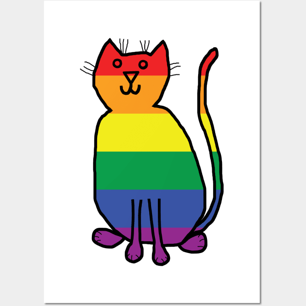 Pride Kitty Cat Wall Art by ellenhenryart